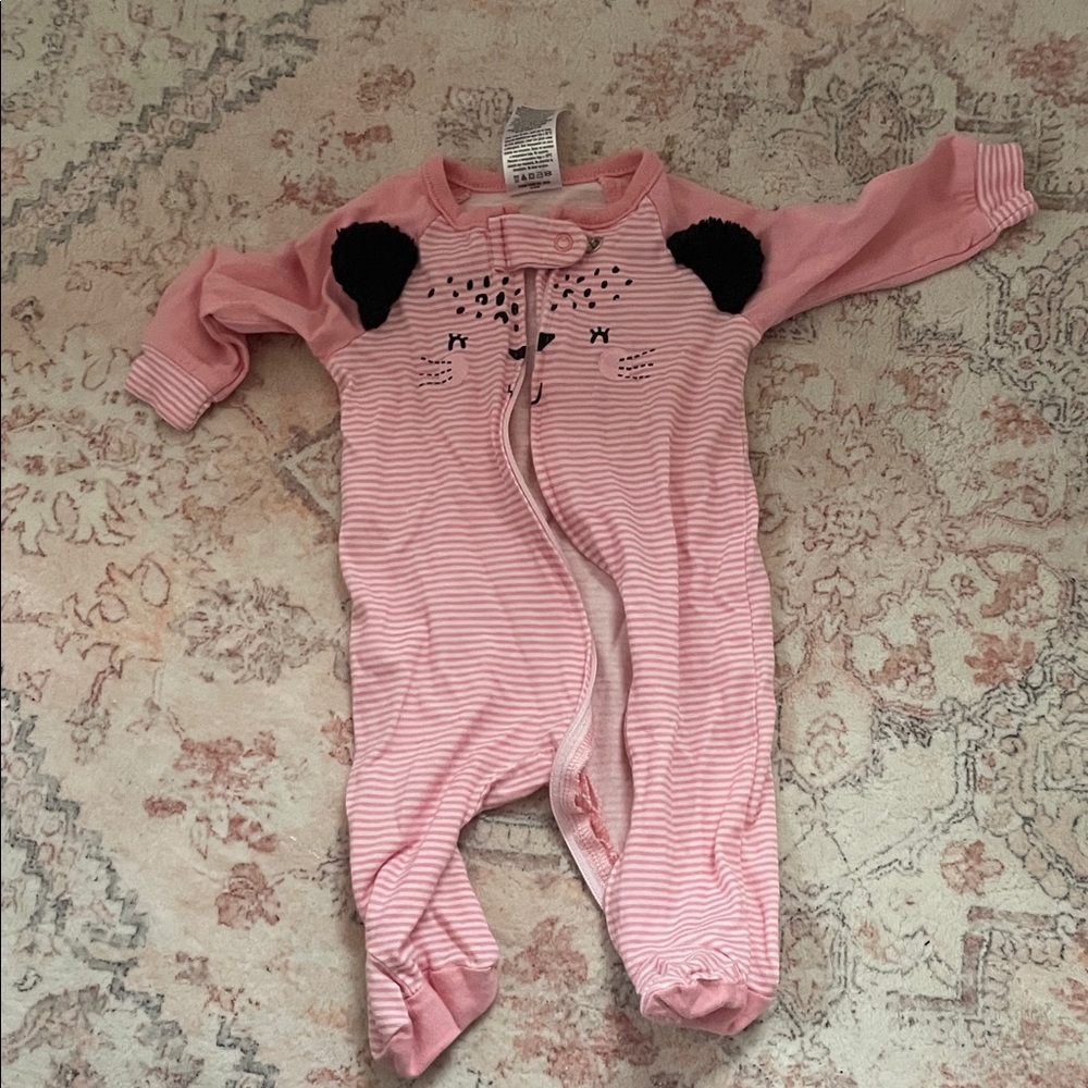 Gerber Pink Striped Baby Footie